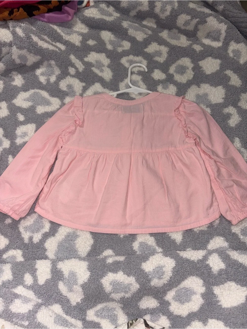 Old Navy Light Pink Ruffle Peasant Blouse